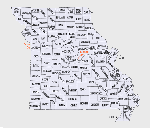 Map of every Missouri County | DUI DWI Speeding Ticket Traffic Law Defense
